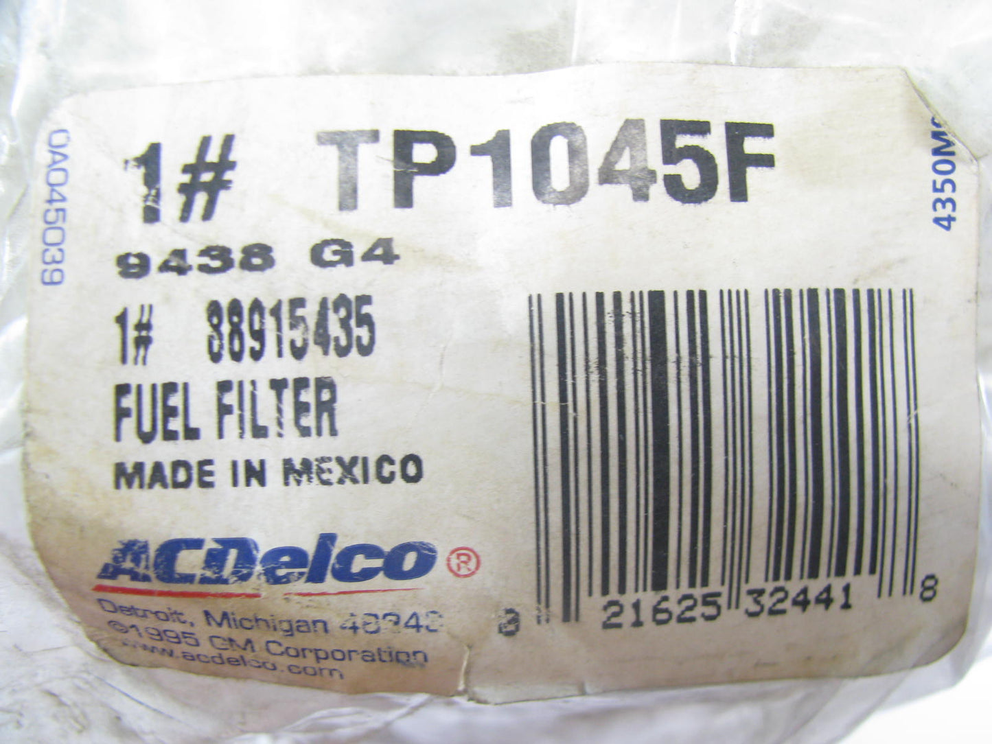 Acdelco TP1045F Diesel Fuel Water Separator Filter Replaces CS10985 33792 FF1236