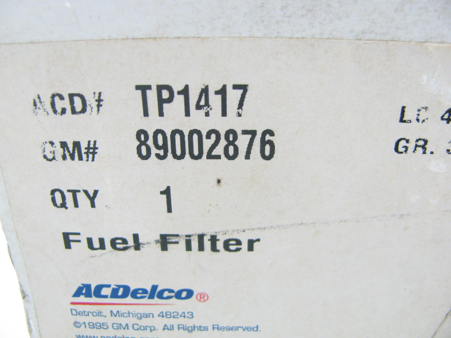 Acdelco TP1417 Diesel Fuel Water Separator Filter Replaces 89002876 PS8450