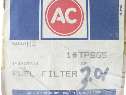 (x8) Acdelco TP-865 Fuel Filter Replaces P1103A 33522 F60233 LK200C FF999 FF52