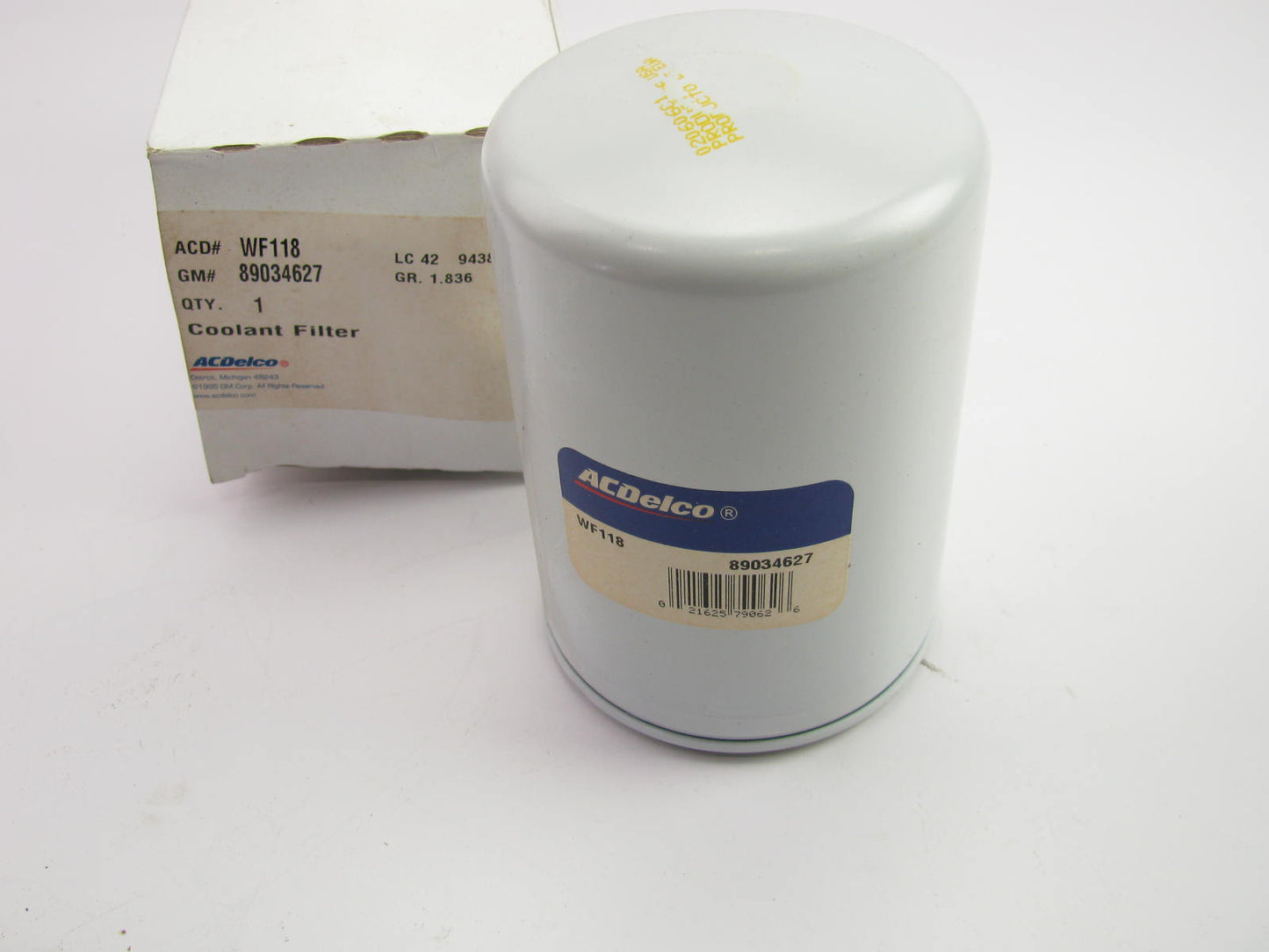 Acdelco WF118 Engine Coolant Filter Replaces 89034627 24088 W56031 LFW6500