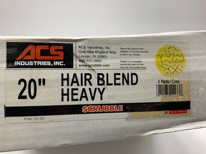 PACK OF 3 Pads - ACS 35-20 Type 35 20'' Hair Blend Medium Burnishing Floor Pad