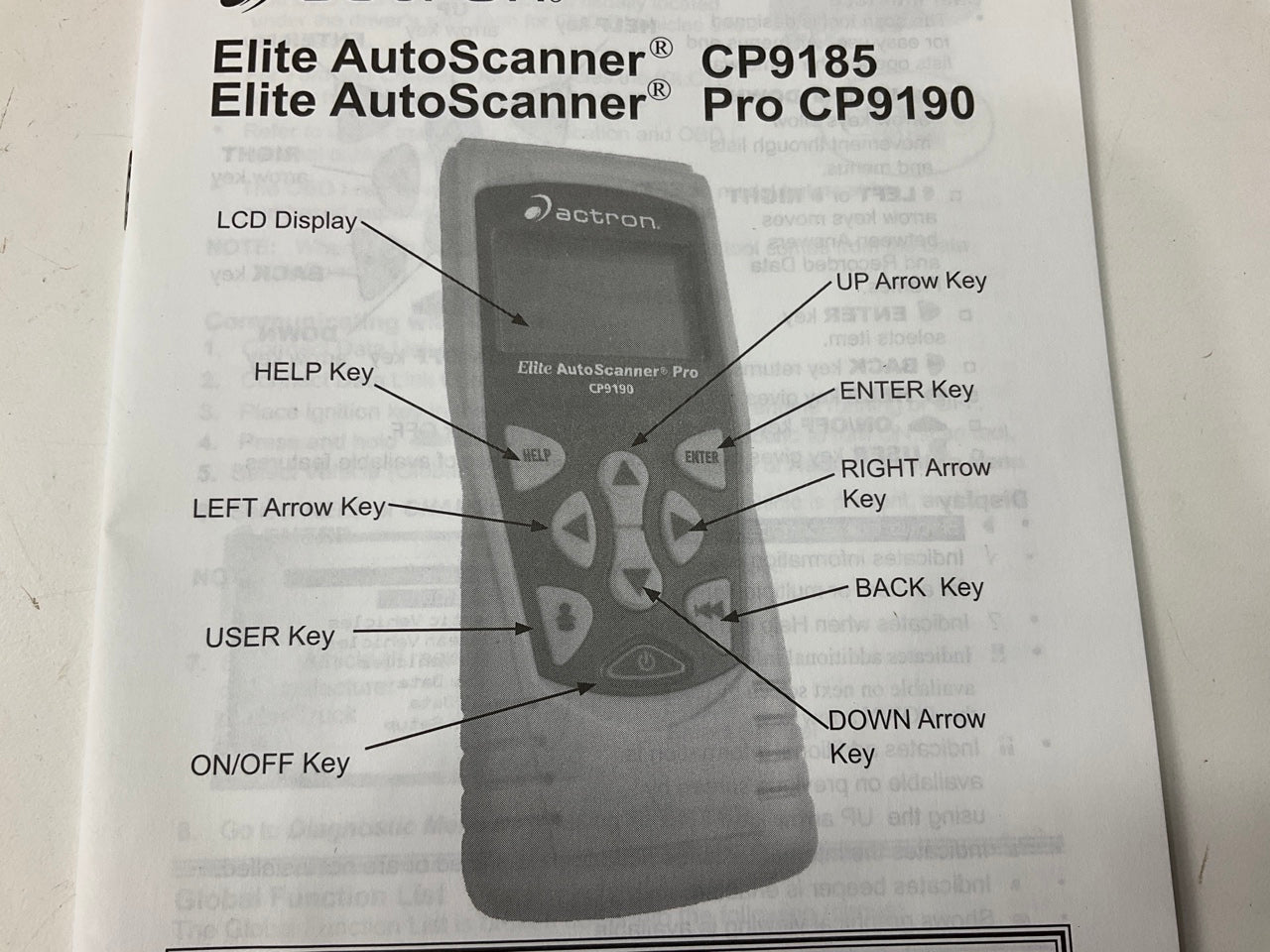 Actron CP9185 Elite OBD 2 Global Automotive CEL Code Scanner USB, OBD II Cable