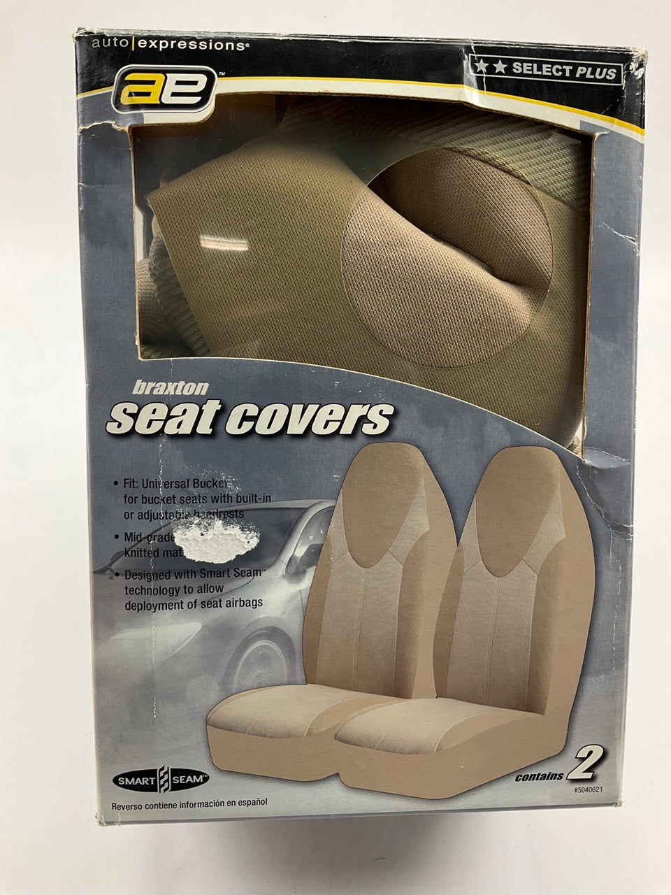 Ae 5040621 Braxton UNIVERSAL TAN Bucket Seat Cover - 2 PACK