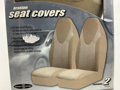 Ae 5040621 Braxton UNIVERSAL TAN Bucket Seat Cover - 2 PACK