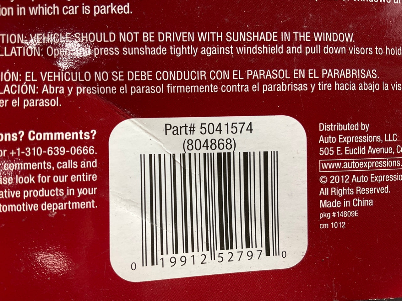 Ae 5041574 Auto Windshield Jumbo Sun Shade 27''X67'' Windshield Sun Shade Cover