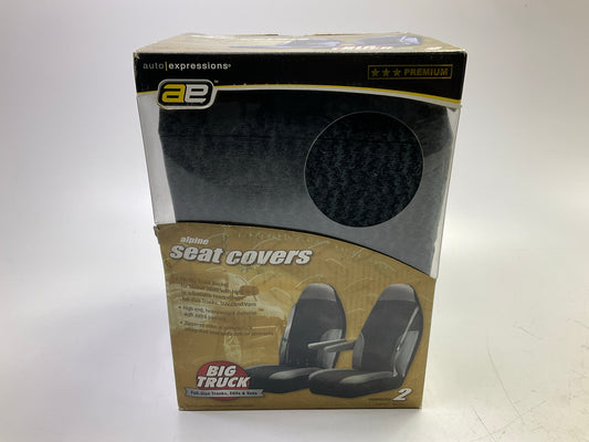 AE 5066063-GREY Bucket Seat Covers W/ Built-in Or Adjustable Head Rest - PAIR