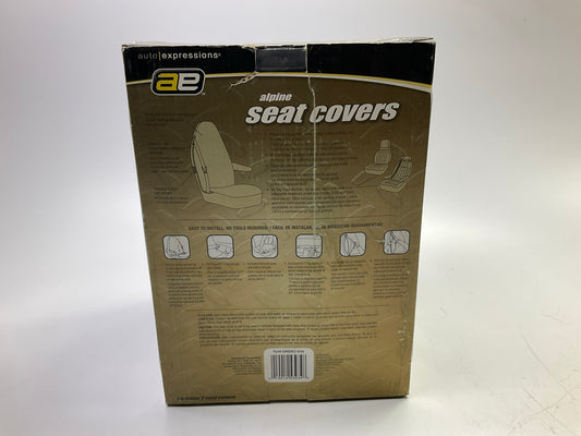 AE 5066063-GREY Bucket Seat Covers W/ Built-in Or Adjustable Head Rest - PAIR