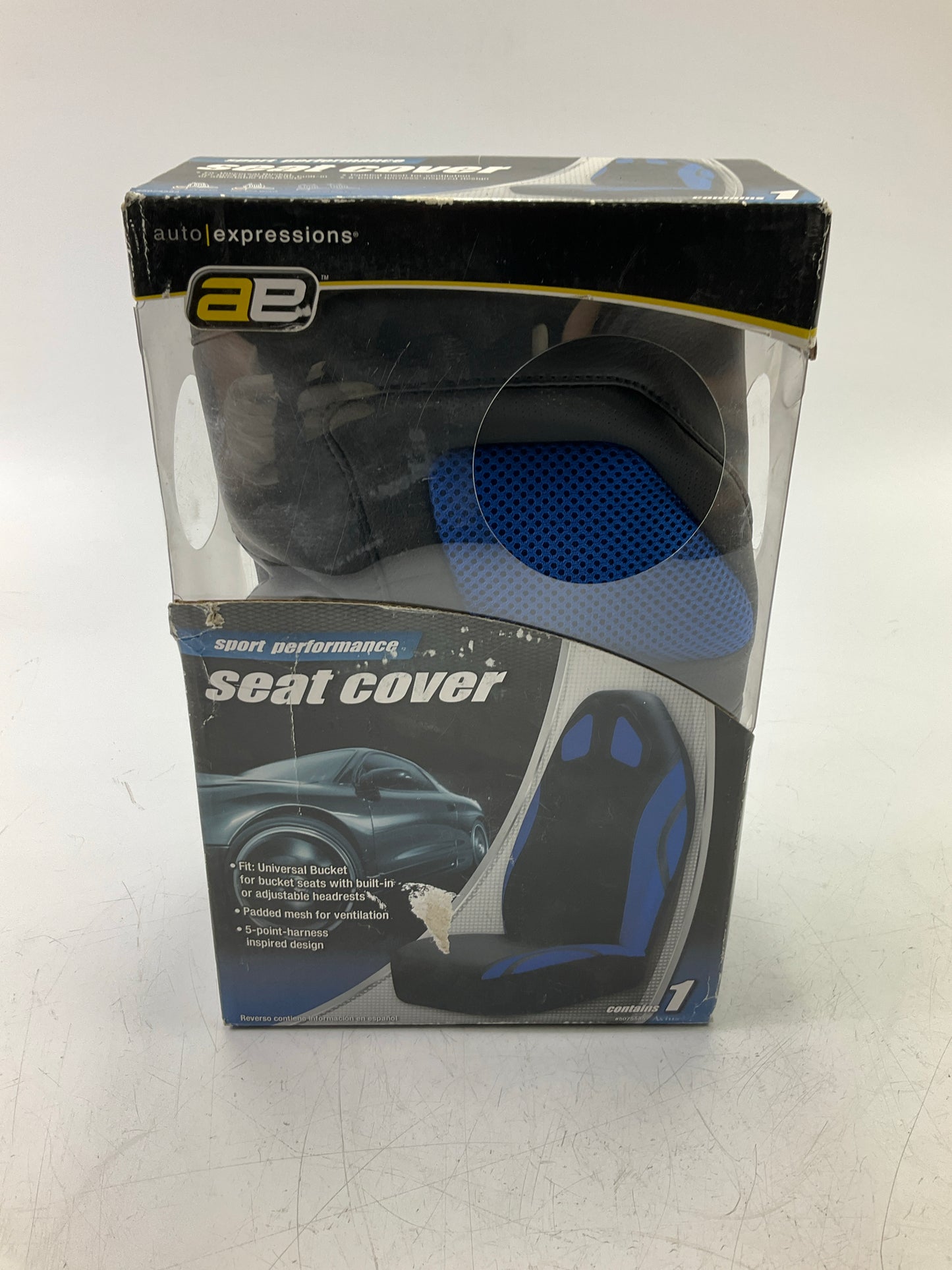 AE 5075585 Sport Performance Black & Blue Universal Bucket Seat Cover