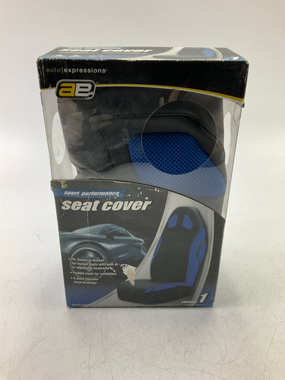AE 5075585 Sport Performance Black & Blue Universal Bucket Seat Cover