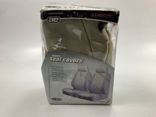 AE 5078856-TAN Low Back Seat Covers W/ Adjustable Head Rest - PAIR
