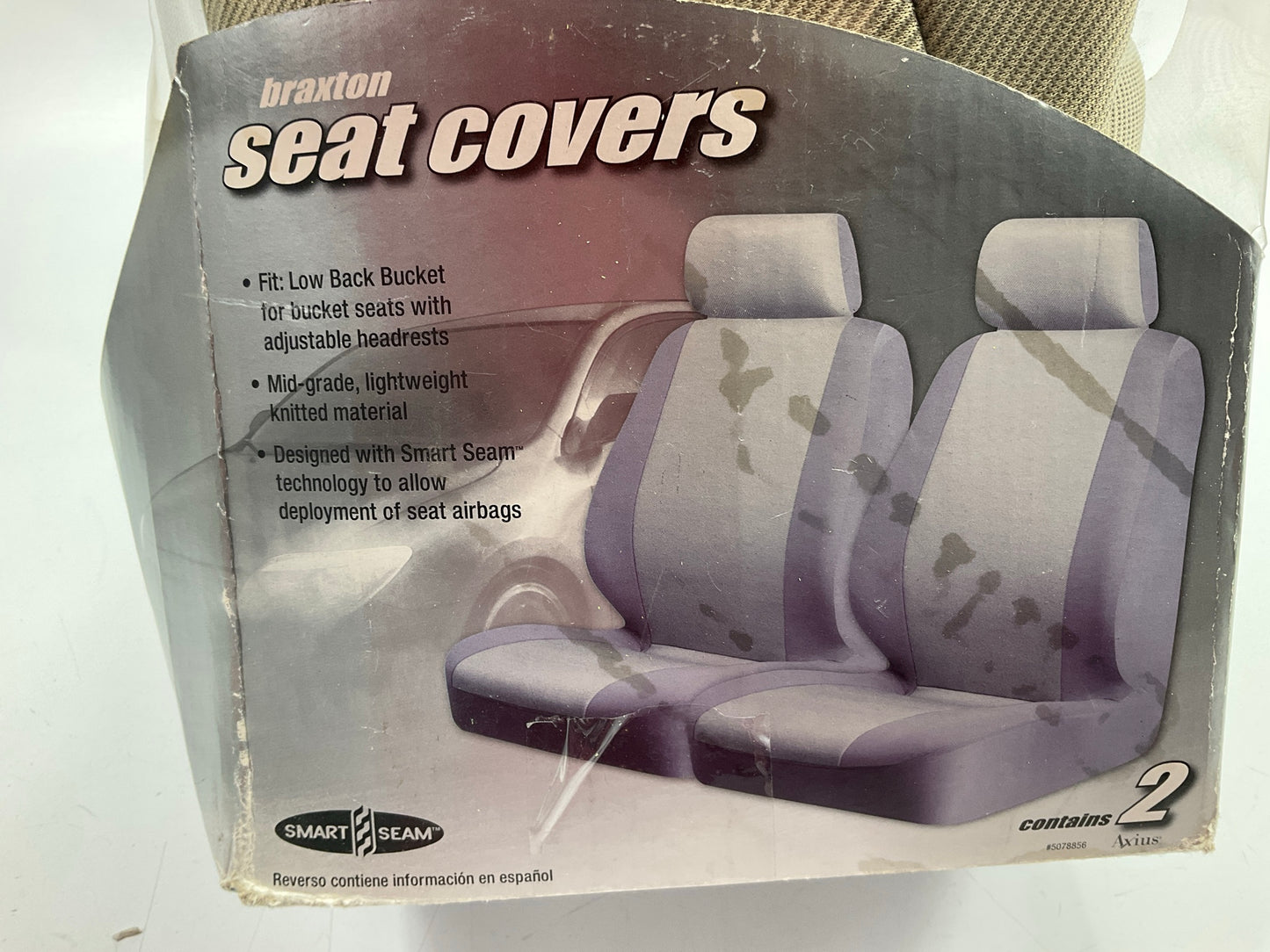 AE 5078856-TAN Low Back Seat Covers W/ Adjustable Head Rest - PAIR