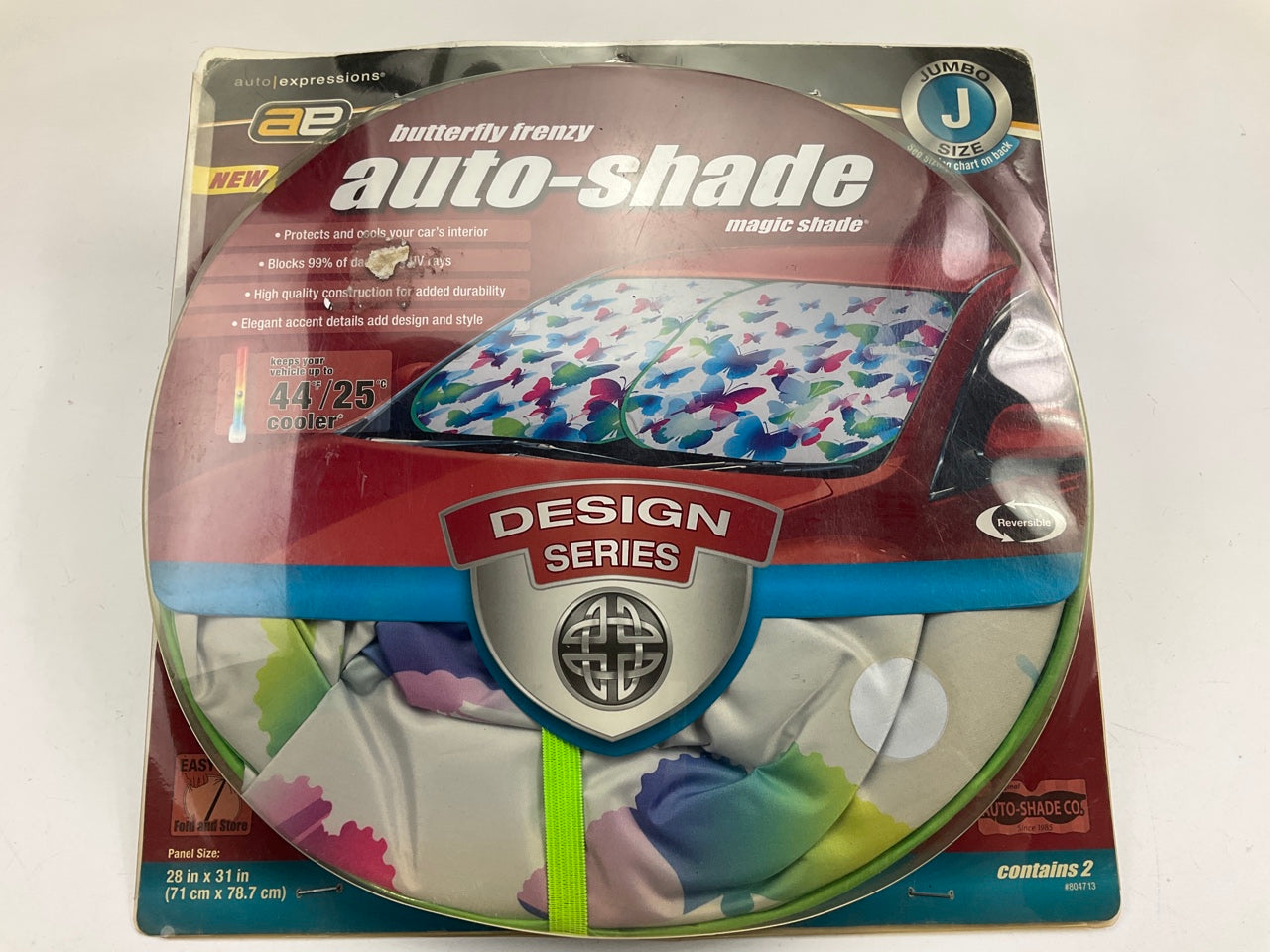 Ae 804713 Sun Shade Butterfly Frenzy Auto-Shade Magic Shade JUMBO 28'' X 31''