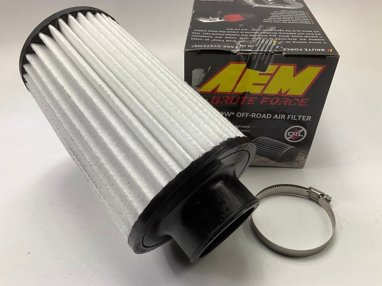 AEM 21-2029BF Dryflow Air Filter, 2.75'' Flange, 6'' Base, 5.125'' Top, 9.125'' Tall