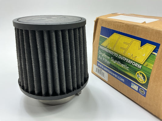 BLACK - AEM 21-203D Universal DryFlow Clamp-On Air Filter 3'' Inlet, 5.125'' Tall