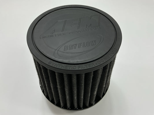 BLACK - AEM 21-203D Universal DryFlow Clamp-On Air Filter 3'' Inlet, 5.125'' Tall