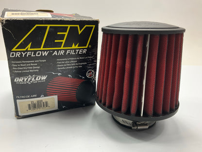 AEM 21-203D RED Universal DryFlow Clamp-On Air Filter 3'' Inlet, 5.125'' Tall