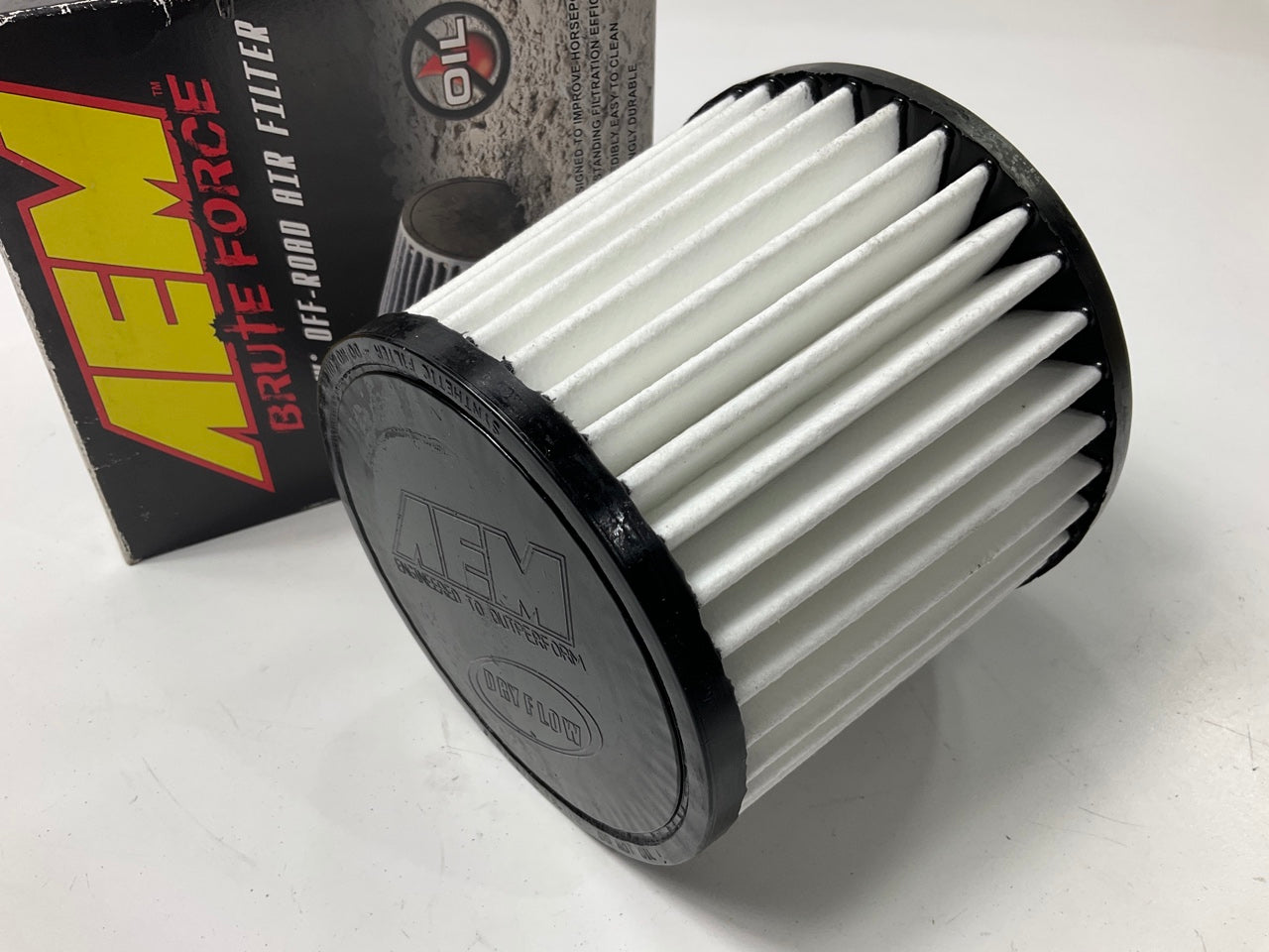 AEM 21-204BF Dryflow Air Filter, 3.5'' Flange, 6'' Base, 5.125'' Top, 5.25'' Tall