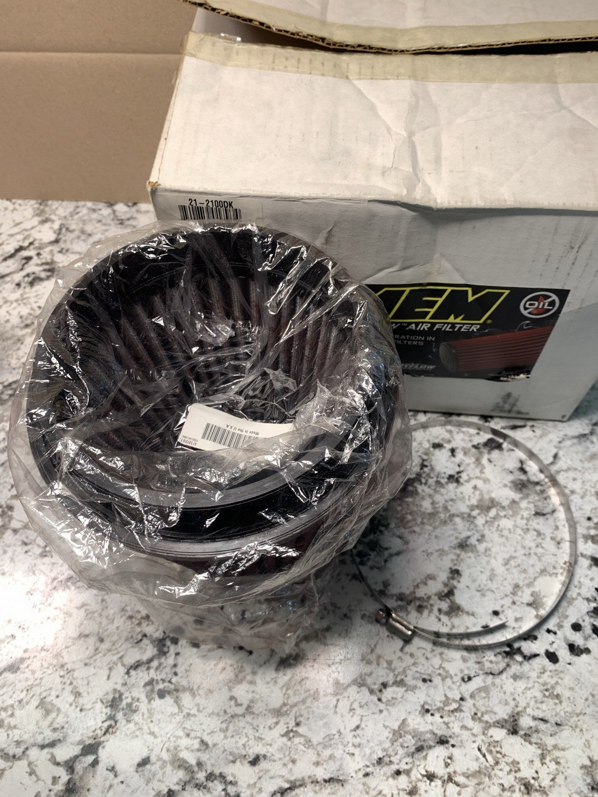 AEM 6 Inch 21-2100DK DRY Flow Short Neck 9 Inch Element Filter Replacement