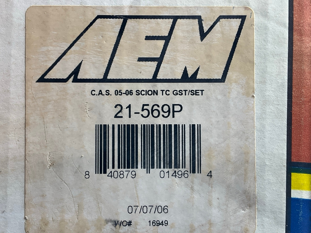 DAMAGED BYPASS VALVE - AEM 21-569P Cold Air Intake System For 2005-2006 Scion TC