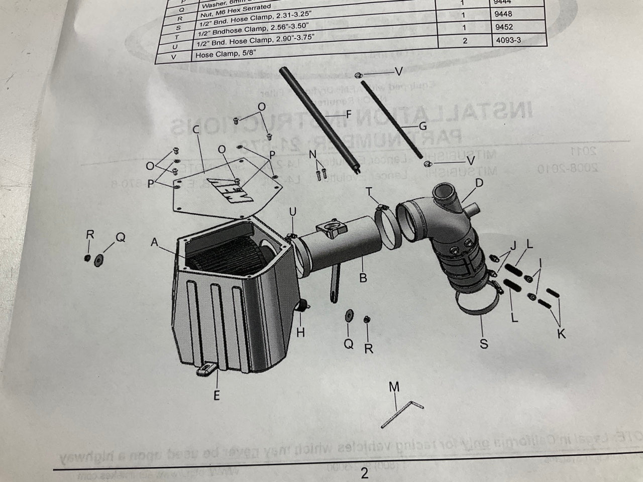 AEM 21-678C Performance Cold Air Intake System For 2008-16 Lancer Evolution