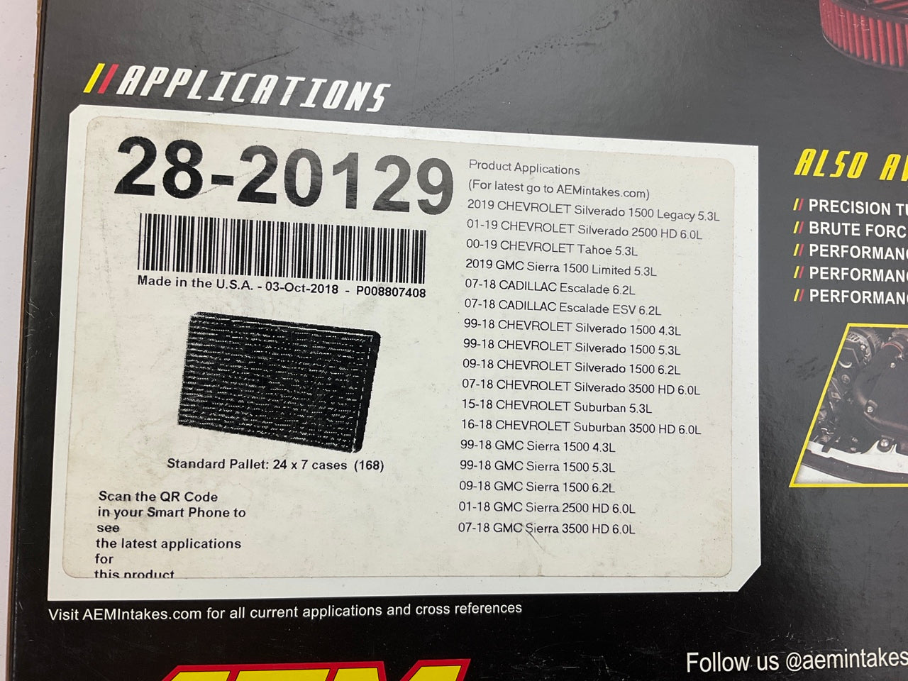 AEM 28-20129 Dryflow Performance Air Filter