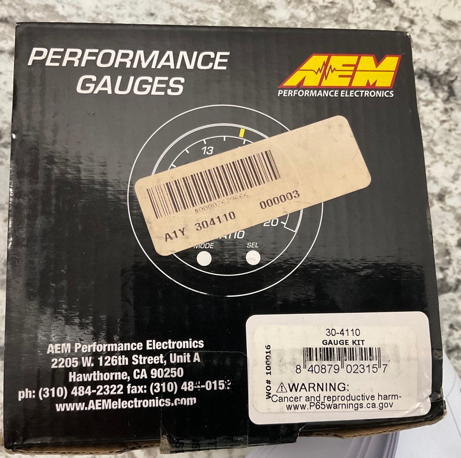 AEM 30-4110 Wideband Gauge Controller Kit AFR O2 Air Fuel Ratio 2 1/16'' 52mm