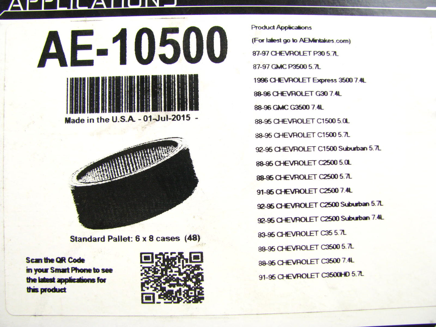 AEM High-flow Air Filter 1979-1995 Chevy Pickup C1500 C2500 Silverado 305 350 V8