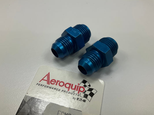 (2) Aeroquip FCM2108 Fuel Pump Adapter Fitting, -6 AN To Inverted Flare 5/8''-18''