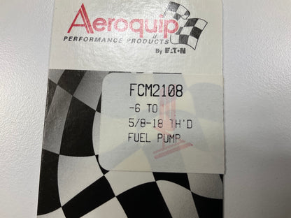 Aeroquip FCM2108 Fuel Pump Adapter Fitting, -6 AN To Inverted Flare 5/8''-18''