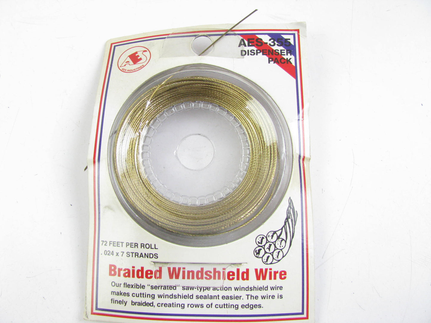 AES Industries AES355 Windshield Cut-out Wire Braided 72 Feet, 0.024 X 7 Strands