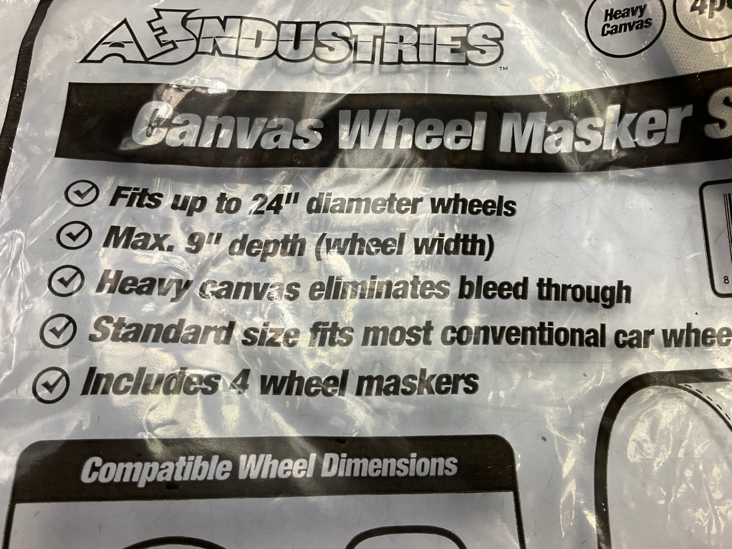 AES 30237 Canvas Wheel Cover Set Pair Protection Covers Up To 24'' Diameter Rims