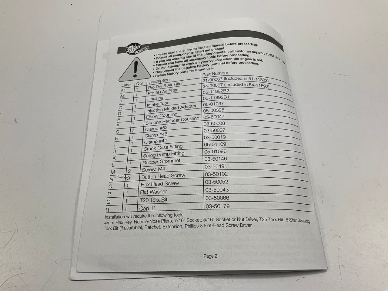 AFE 51-11892 Magnum FORCE Stage-2 Cold Air Intake System 2009-2014 VW 2.0L TURBO