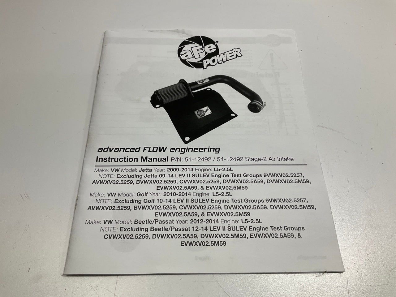 AFE Power 51-12492 Magnum FORCE Stage-2 Cold Air Intake System 2010-2014 VW 2.5L