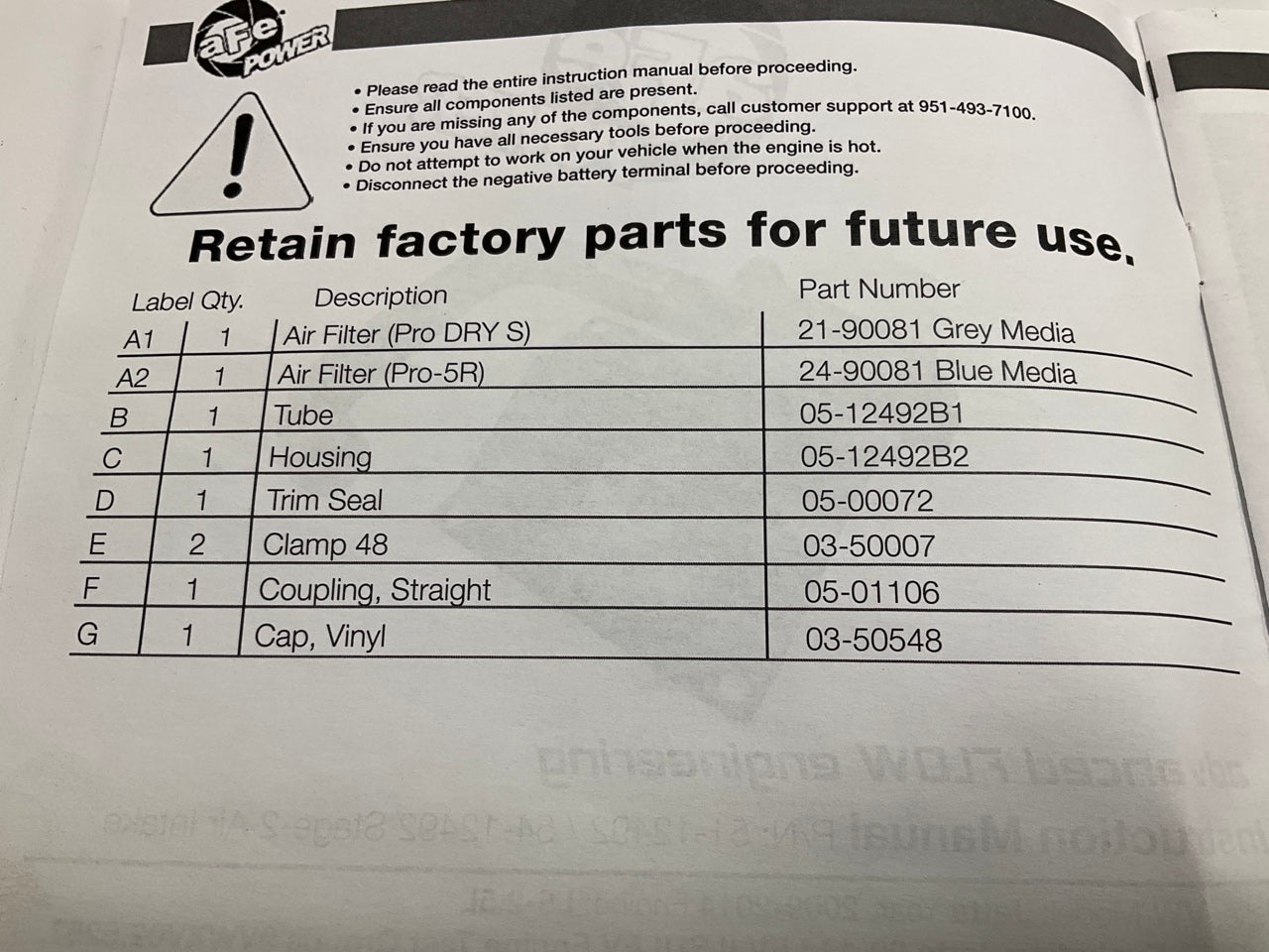 AFE Power 51-12492 Magnum FORCE Stage-2 Cold Air Intake System 2010-2014 VW 2.5L