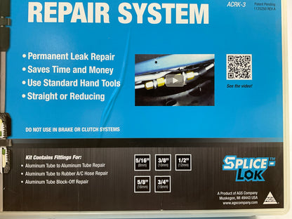 AGS ACRK3 Splice-Lok Replacement AC Tubing Repair System Assortment Kit