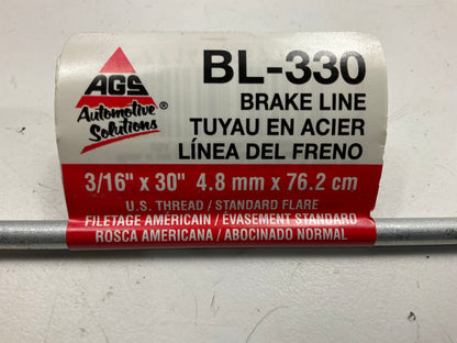 (4) AGS BL-330 Domestic Steel Brake Line, 3/16'' X 30'' Long, 3/8 - 24''