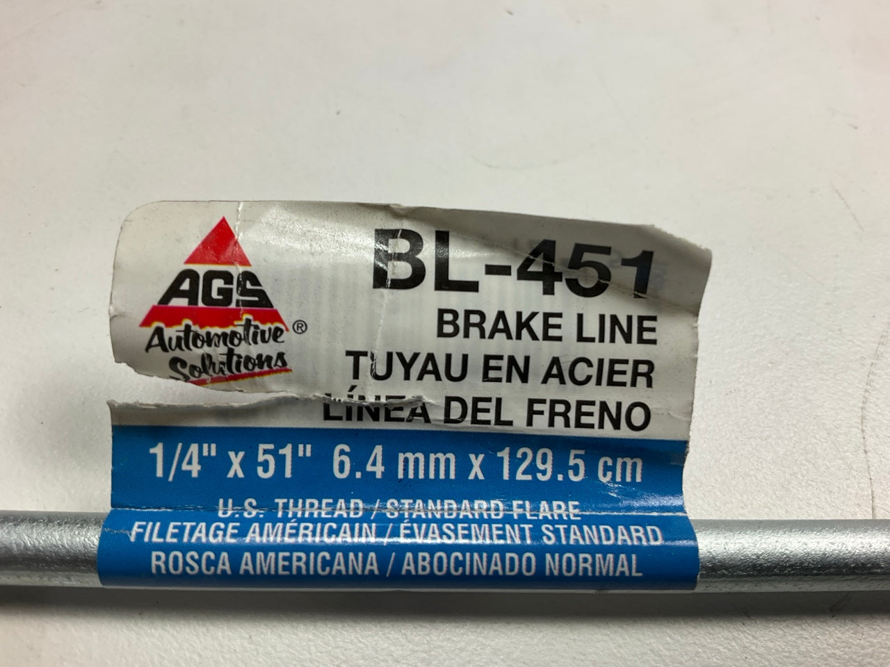 (5) AGS BL-451 Steel Brake Line 1/4'' X 51'' Long, 7/16-24 Thread Size