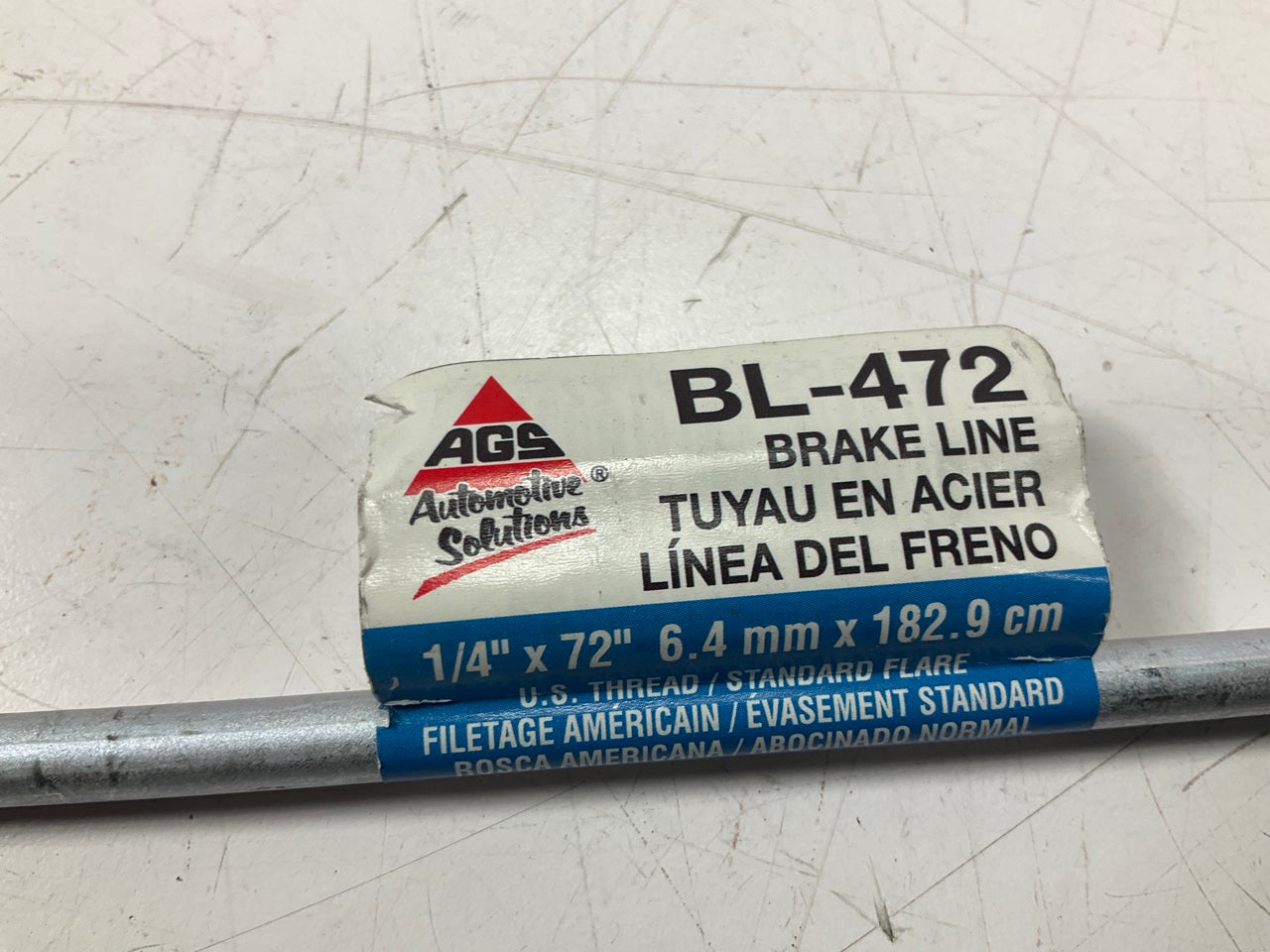 AGS BL-472 Domestic Steel Brake Line, 1/4'' X 72'', 7/16 - 24 IN Thread Size