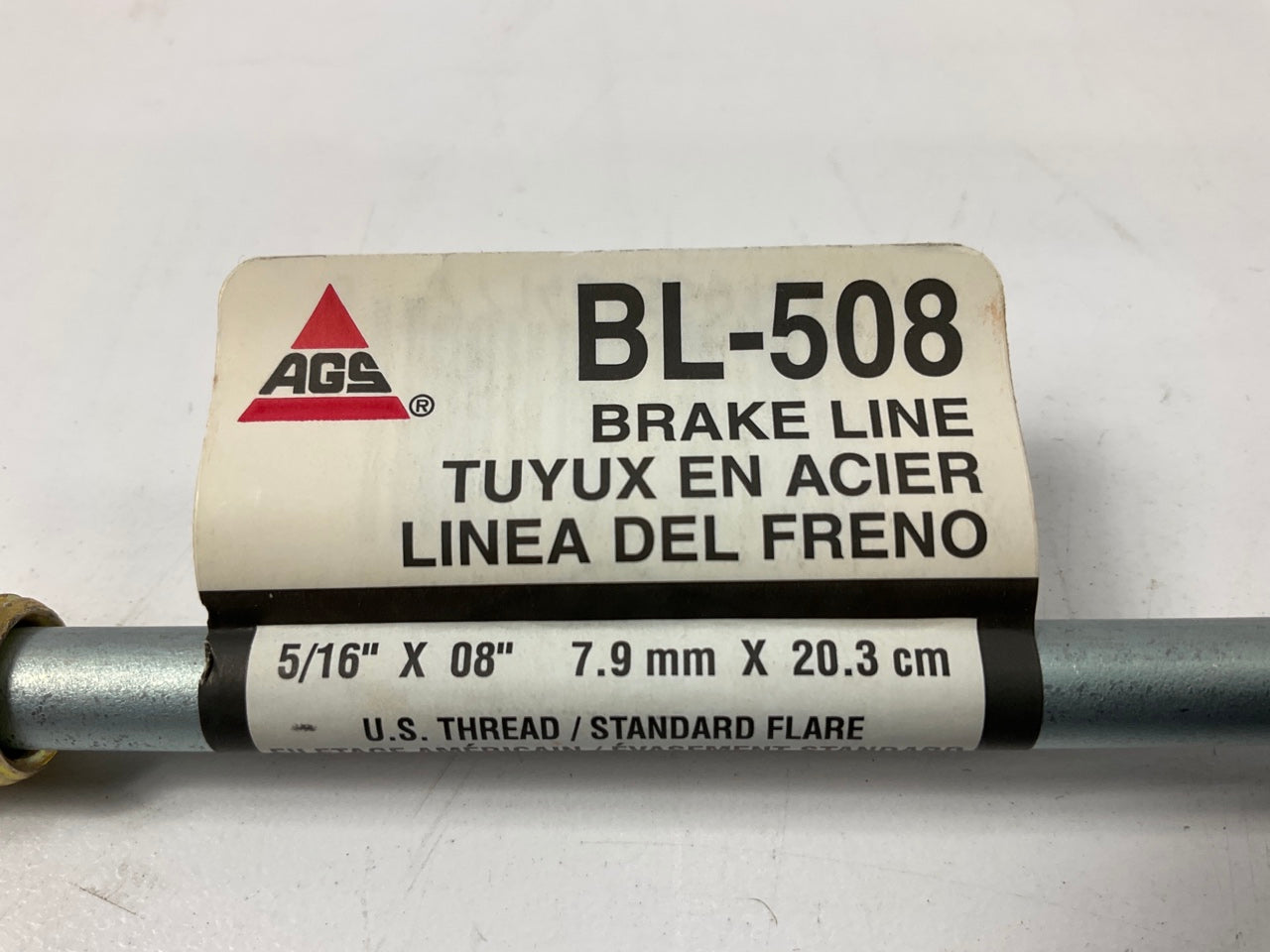(5) AGS BL-508 Steel Brake Line Assembly, Domestic Style, 5/16 X 8''