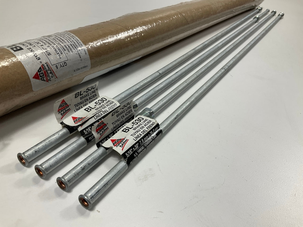 (4) AGS BL-530 Domestic Steel Brake Line, 5/16'' X 30'' Long
