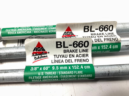 (4) AGS BL-660 Brake Lines, 3/8'' X 60'',  5/8-18 Inch Fittings