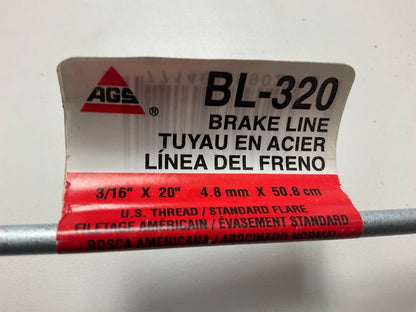 (8) AGS BL-320 Universal Domestic Steel Brake Line, 3/16'' X 20''