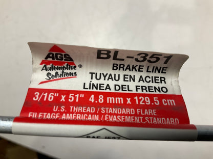 (13) AGS BL-351 Domestic Steel Brake Line, 3/16'' X 51''
