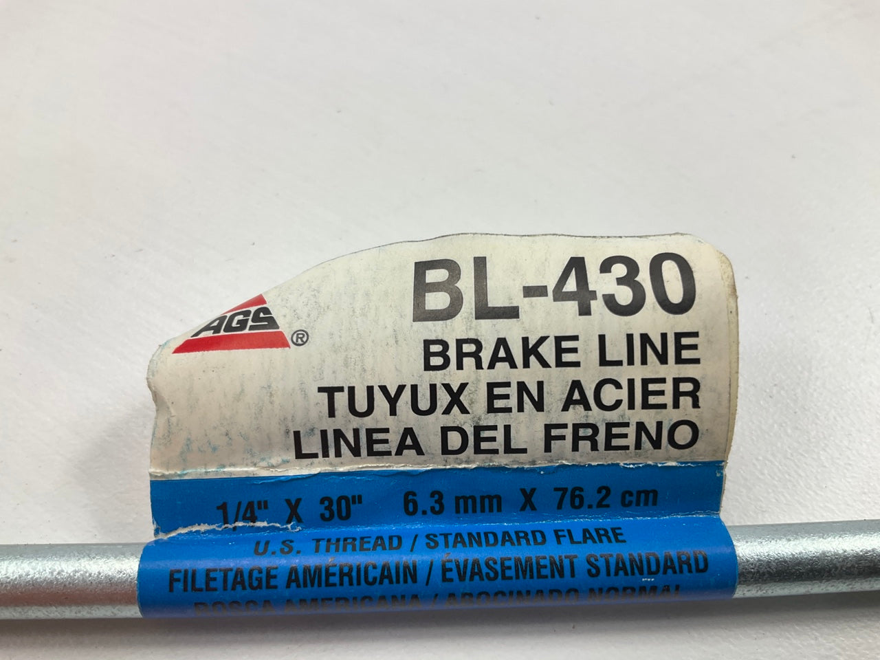 (8) AGS BL-430 Brake Lines - 1/4'' X 30'', SAE Domestic 7/16''-24 Fittings