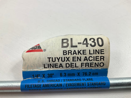 (8) AGS BL-430 Brake Lines - 1/4'' X 30'', SAE Domestic 7/16''-24 Fittings