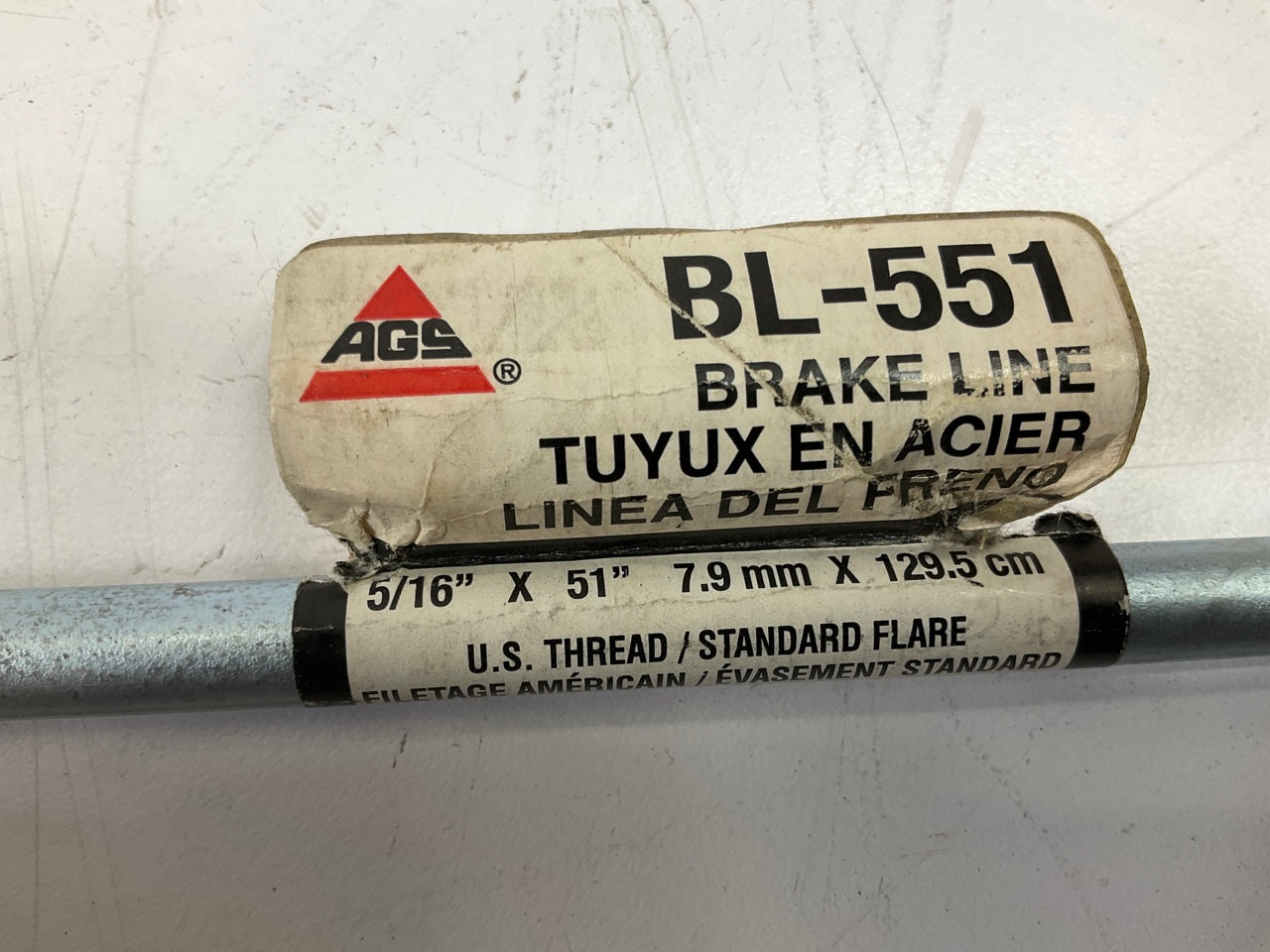 (5) AGS BL551 Steel Brake / Fuel / Transmission Lines 5/16'' X 51'', 1/2-20 Thread