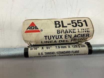 (5) AGS BL551 Steel Brake / Fuel / Transmission Lines 5/16'' X 51'', 1/2-20 Thread