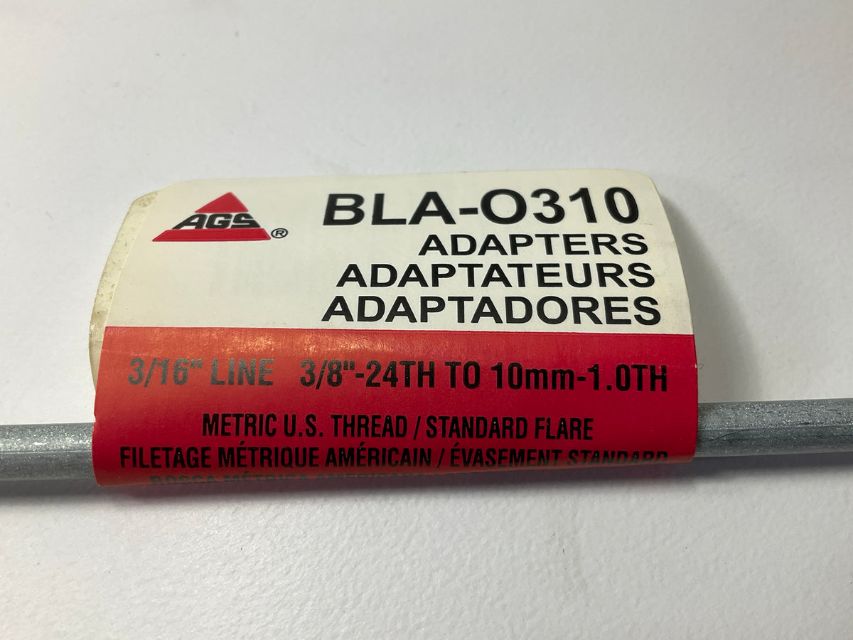 (5) AGS BLA-0310 Metric-US Thread Std Flare 3/8''-24th To 10mm-1.0th Brake Line