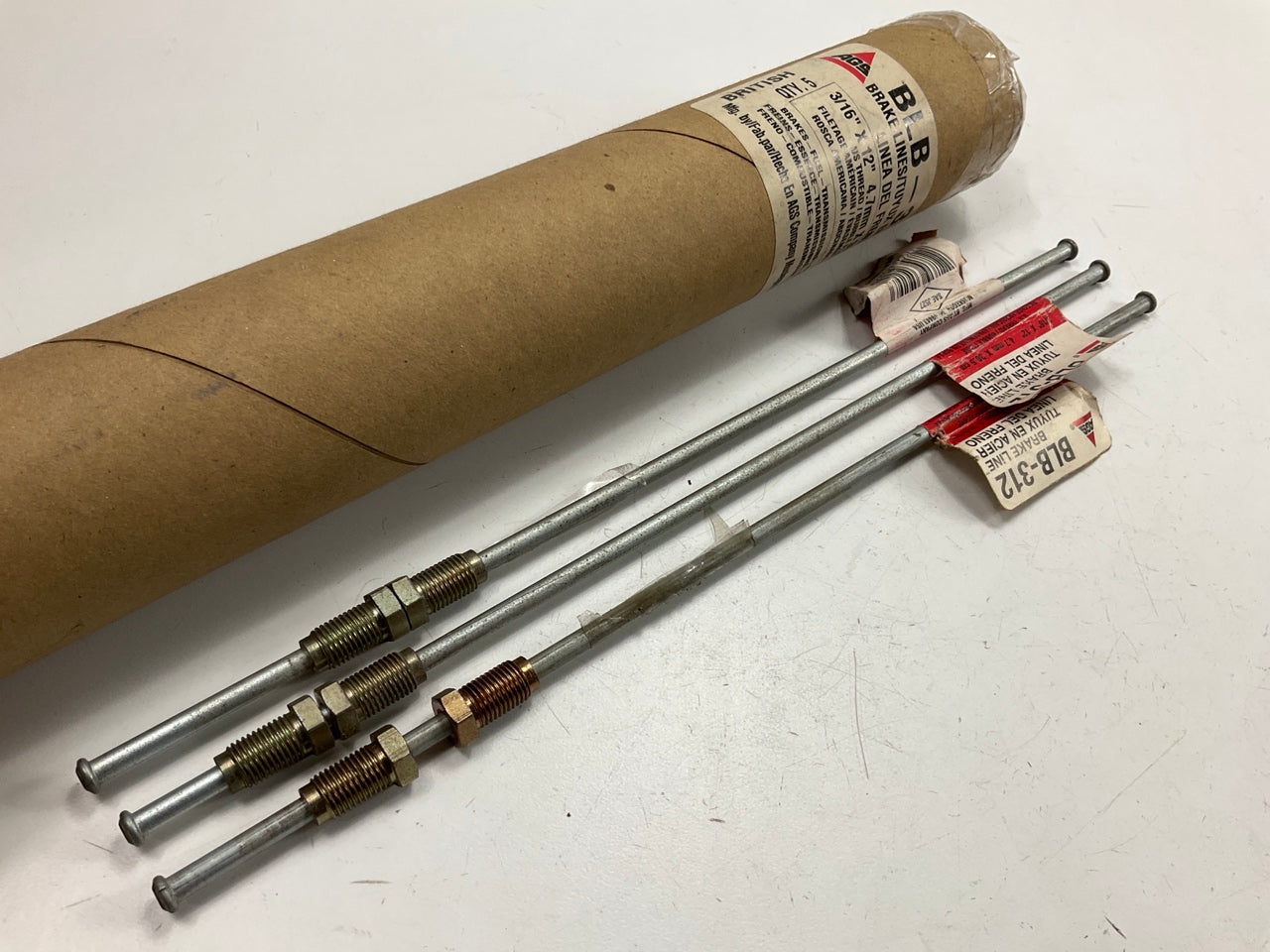 (3) AGS BLB-312 British Steel 3/16'' X 12'' Brake Hydraulic Line