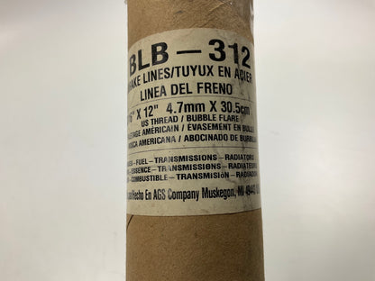 (3) AGS BLB-312 British Steel 3/16'' X 12'' Brake Hydraulic Line